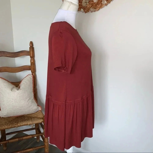 Zenana Outfitters Tunic Top Burnt Orange Rust Dress - Picture 9 of 13